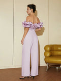 Josefina Satin Ruffle Off the Shoulder Top