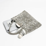 Ausha Silver Beads Sequin Mesh Tote