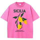 Sicilia Lemons Graphic Vintage Wash T-Shirts