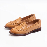 Kinsey Vintage Genuine Leather Fringe Loafer