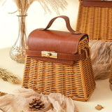 Amelie Woven Rattan Top Handle Bags