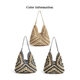 Esperanza Stripe Bohemian  Straw Hobo Bags  