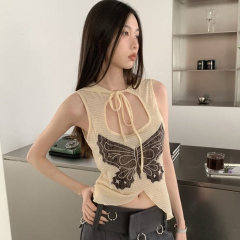 Saachi Butterfly Hooded Tank Top watereverysunday