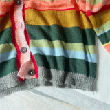 Sombre Rainbow Stripe Knit Cardigan
