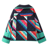 Saara Rainbow Stripe Quilted Kimono Jacket