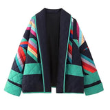 Saara Rainbow Stripe Quilted Kimono Jacket