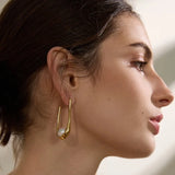 Ilana Pearl Oval Hoop Earrings