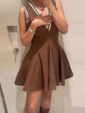 Maya Stripe V-Neck Flare Mini Dress