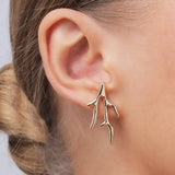 Bianca Metal Coral Ear Hook Stud Earring