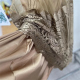 Wylla Metallic Embroidery Lace Tulle Midi Skirt