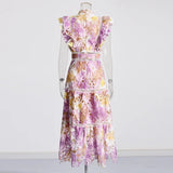 Sabrina Ruffle Sleeve Floral Dress