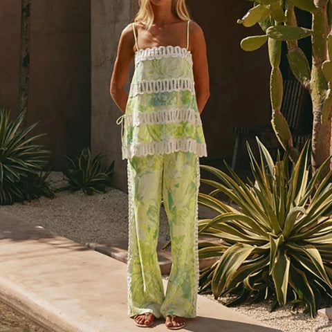 Sabrina Wavy Trim Two-Piece Set