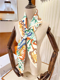 Luxe Graffiti Horse Print Square Silk Scarves