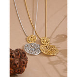 Helena Flower Petal Disk Pendant Necklace