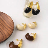Noma Two Tone Enamel Tusk Stud Earrings