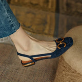 Canary Golden Buckle Sling Back Sandals