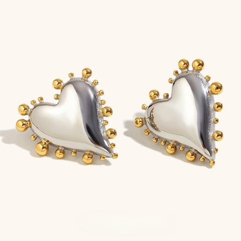 Sacha Sculpted Heart Stud Earrings