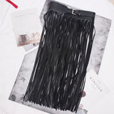 Nadine Faux Leather Tassel Skirt Belt