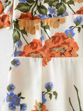 Loran Retro Floral Puff Sleeve Dress