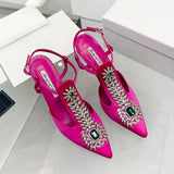 Fiona Rhinestone Pannel Satin Sandals