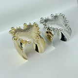 Textured Large Heart Shaped Cuff Bracelets