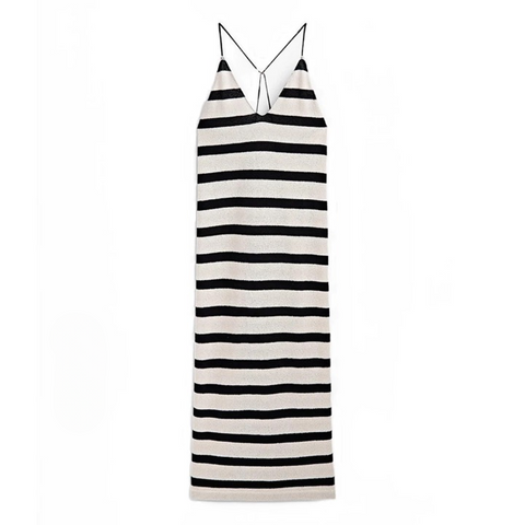 Maya Striped Terry Halter Dress