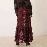 Catherina Floral Lace Maxi Skirt