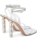 Calista Crystal Embellished Ankle Strap Sandals