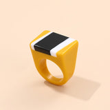 Safina Colorful Stripe Acrylic Resin Rings - 11 Colors watereverysunday
