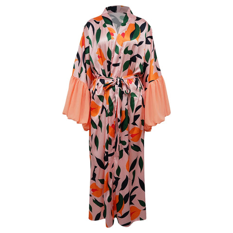 Safiya Statement Balloon Sleeve Maxi Kimono