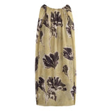 Saila Leaf Print Halter Dress