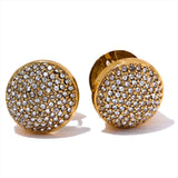 Samara CZ Crystal Disk Earrings