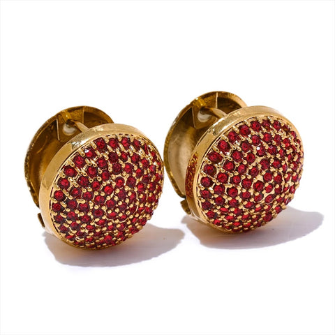 Samara CZ Crystal Disk Earrings