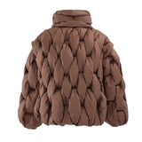 Sarai Cotton Padding Lattice Puffer Jacket