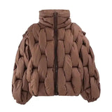 Sarai Cotton Padding Lattice Puffer Jacket