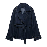 Yana Belted Denim Blue Jacket