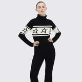 Mara Star Prints Turtleneck Knit Tops