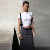 Mandie Slash Neck Cropped Top