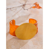 Cara Resin & Gold Sculptural Cuff Bracelet