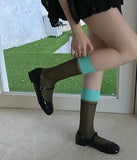 Kei Two Tone Knee High Fashion Socks