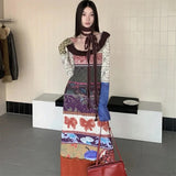 Ines Vintage Print Patchwork Maxi Dress