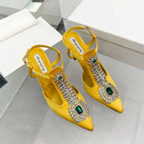 Fiona Rhinestone Pannel Satin Sandals