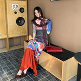 Ines Vintage Print Patchwork Maxi Dress
