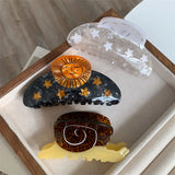 Fun Acetate Sun Moon Star Snail Hair Clip Claw