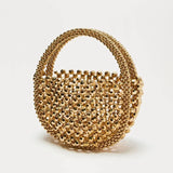 Margot Metallic Beaded Half-moon Mini Tote