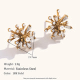 Seria Pearl Cubic Zirconia Fireworks Stud Earrings