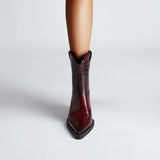 Kayla Croco Pattern Western Chelsea Boots