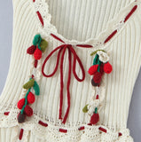Kailin Cherry Applique Knit Dress