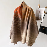 Luxe Ombre Leopard Print Woolen Scarves