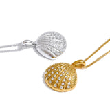 Cubic Zirconia Ocean Shell Pendant Necklace